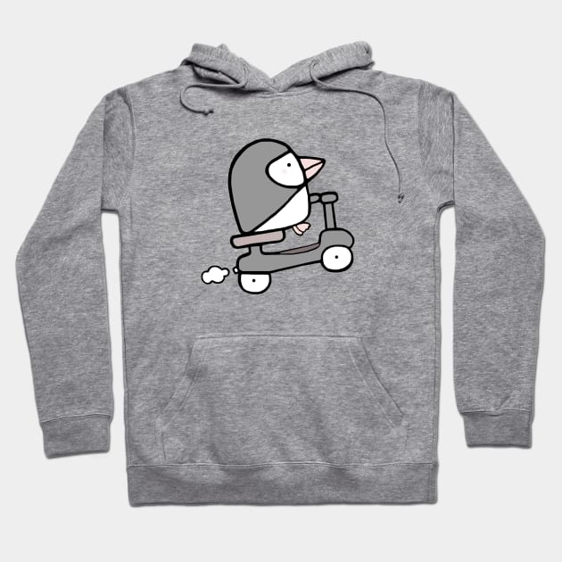 Grey Puffin Zips Away Hoodie by staceyromanart